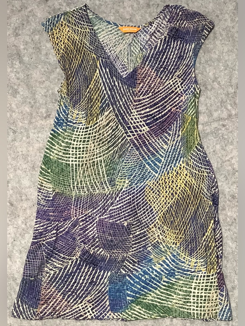 Jams World V-Neck Midi Honolulu Hawaii Hibiki Sleeveless Shift Dress